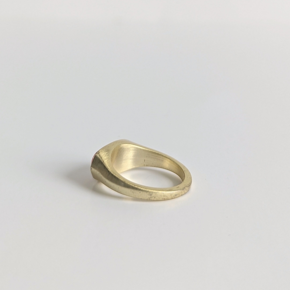 Kendra Scott Mel Mother-of-pearl Ring Brushed Gold Plated Pale Pink sz 8 - Picture 4 of 10